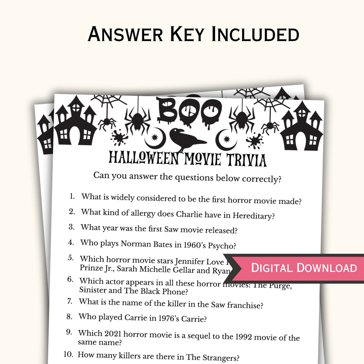 Halloween Movie Trivia Game