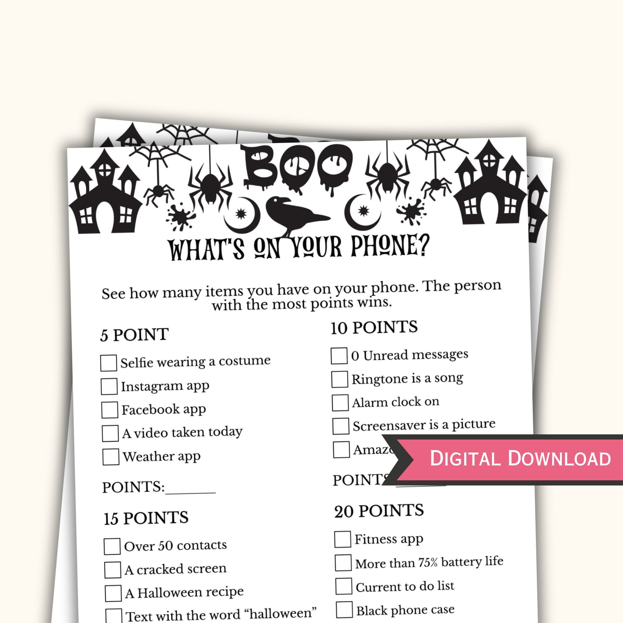 Halloween What's on your Phone Game