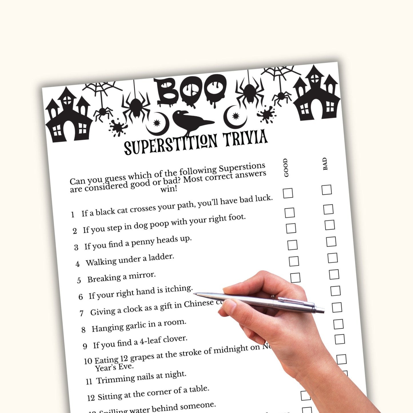 Halloween Superstition Trivia Game