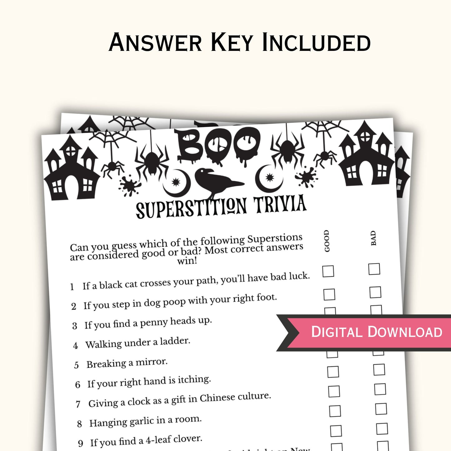 Halloween Superstition Trivia Game