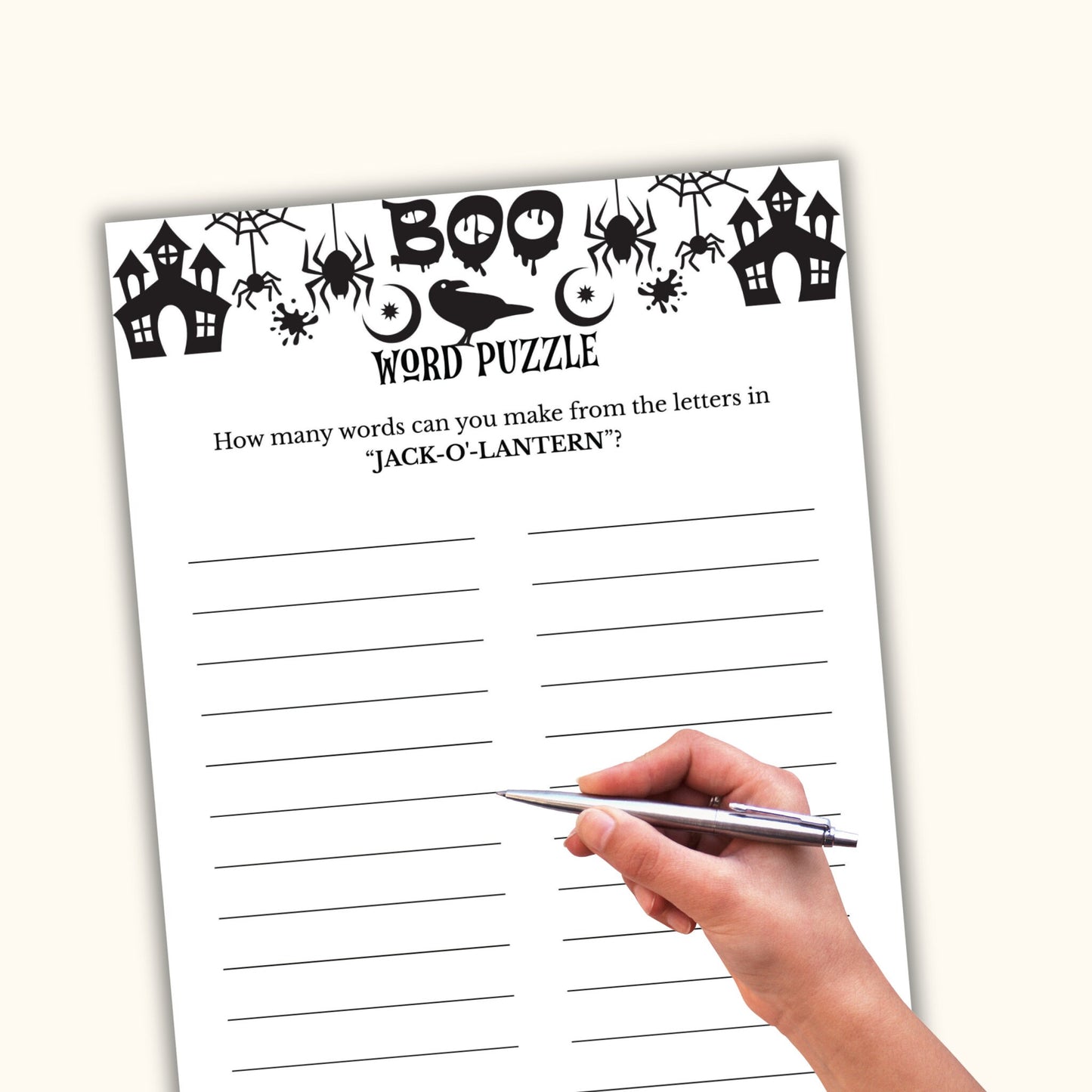 Halloween Word Puzzle Game