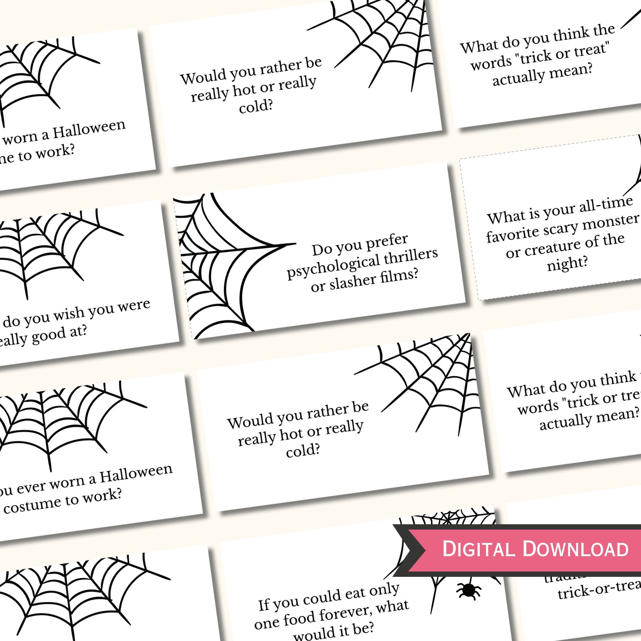 Halloween Conversation Starters Cards