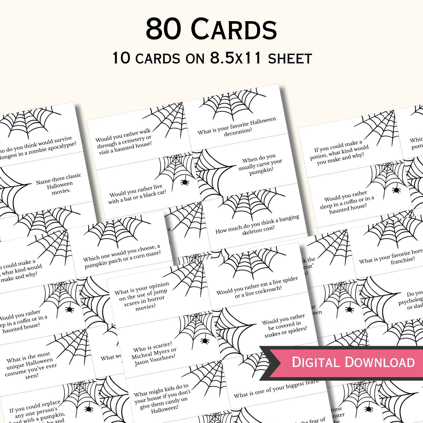 Halloween Conversation Starters Cards