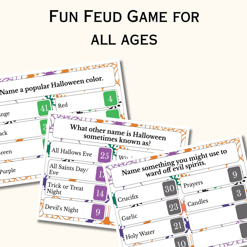Halloween Friendly Feud Game