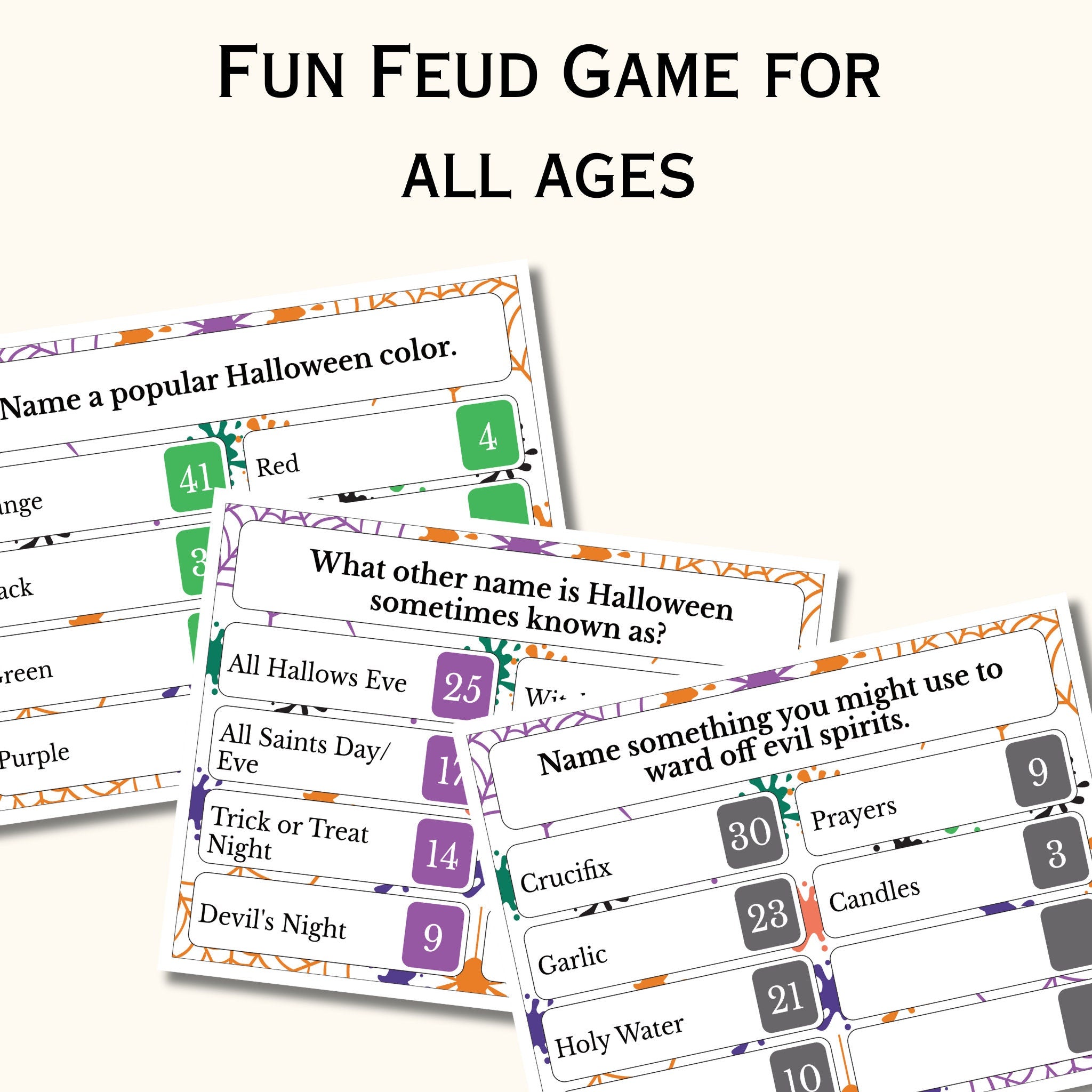 Halloween Friendly Feud Game