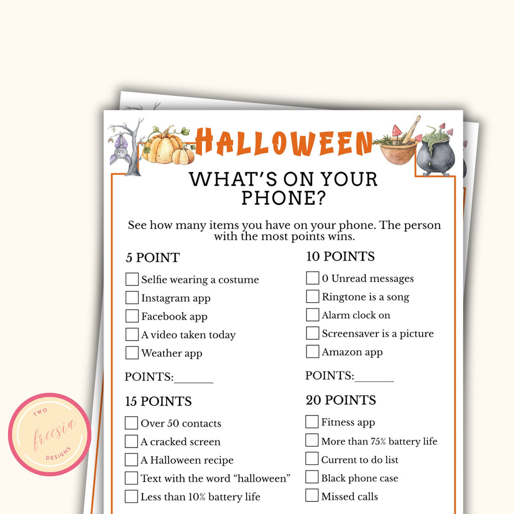 What's on Your Phone - Halloween Party Game
