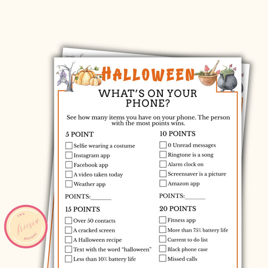 What's on Your Phone - Halloween Party Game