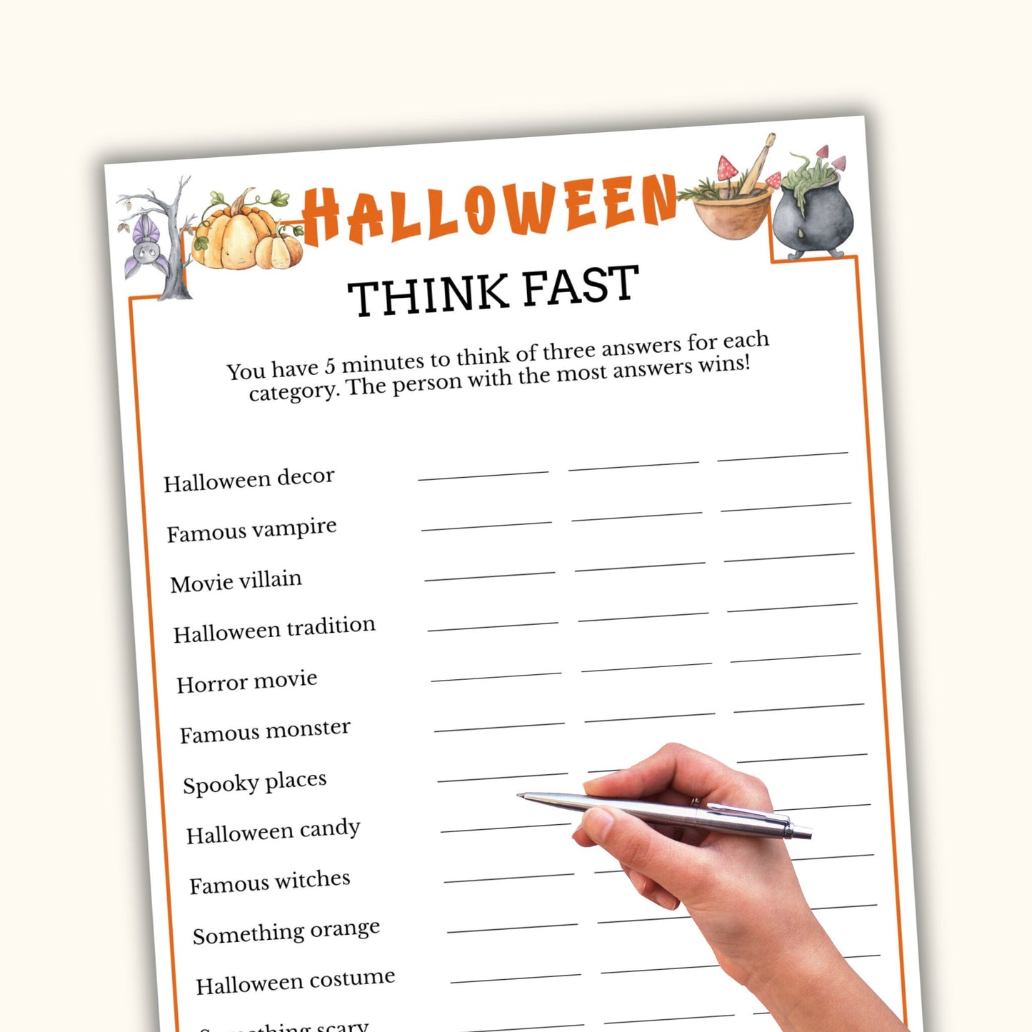 Halloween Think Fast Game