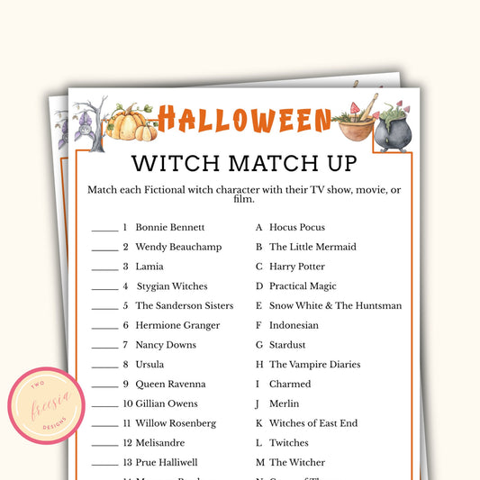 Witch Match Up - Halloween Party Game