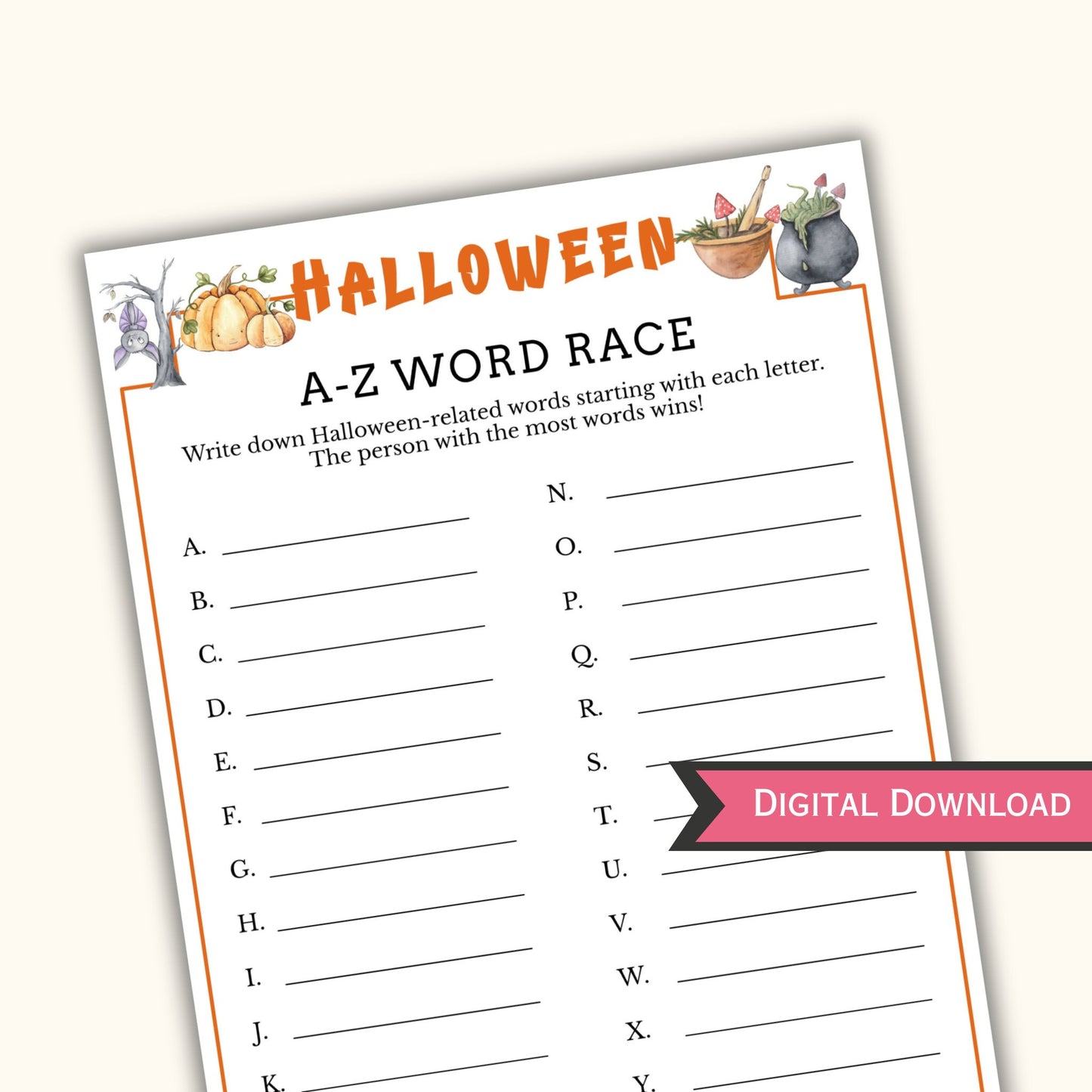 Halloween A-Z Game