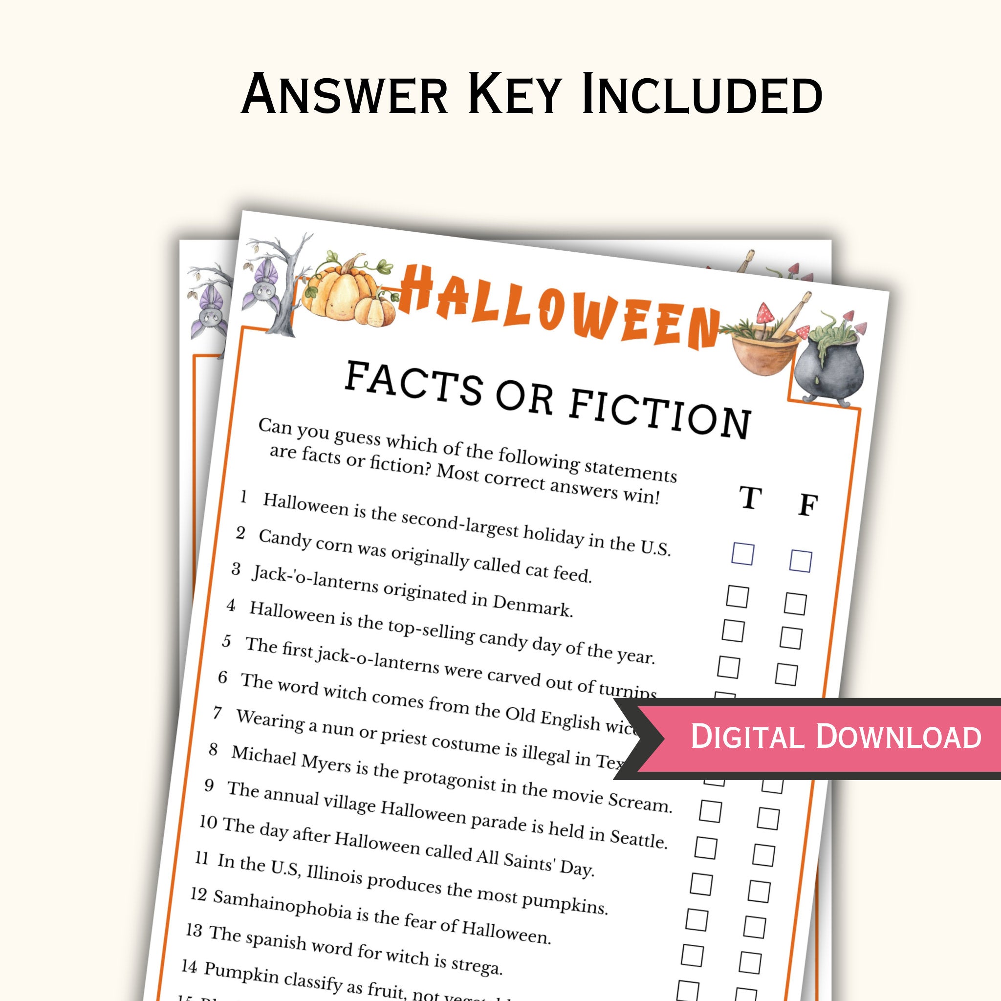 Halloween Facts or Fiction Game