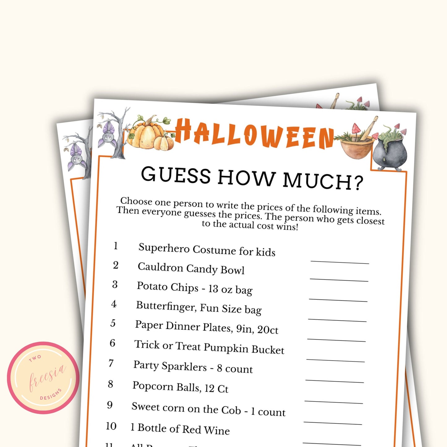 Halloween Guess How Much Game