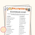 Halloween Scavenger Hunt Game