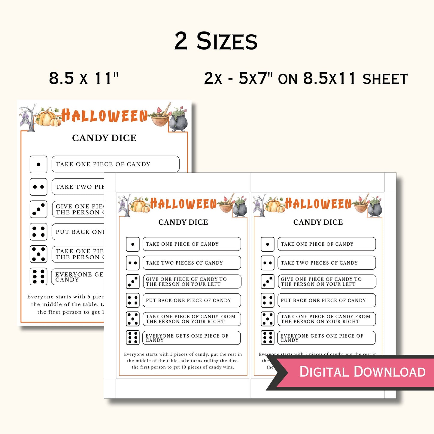 Halloween Candy Dice Game