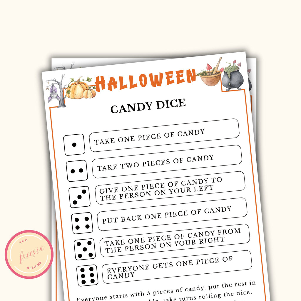 Halloween Candy Dice Game