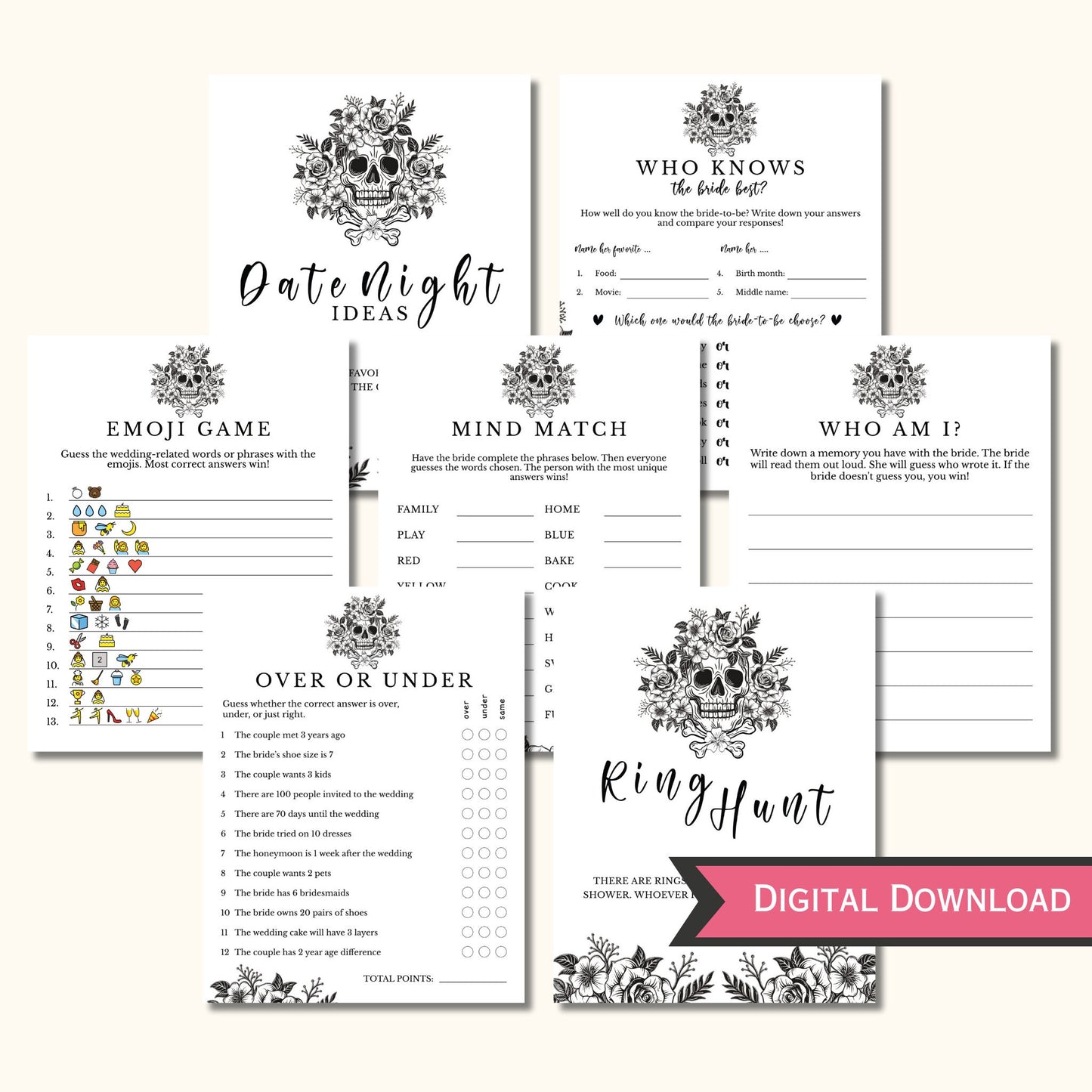 Bride or Die Bridal Shower Game Bundle - 15 Games