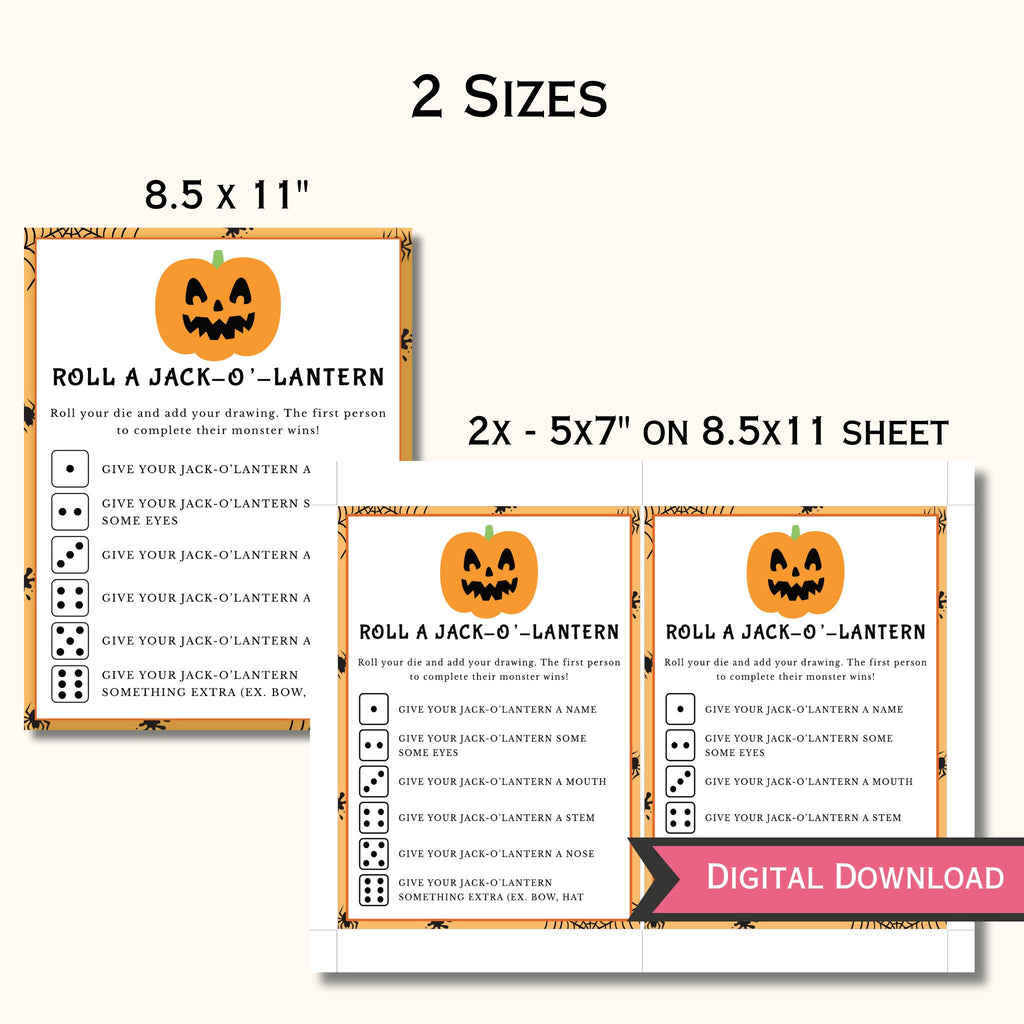 Roll a Jack O Lantern Dice Game
