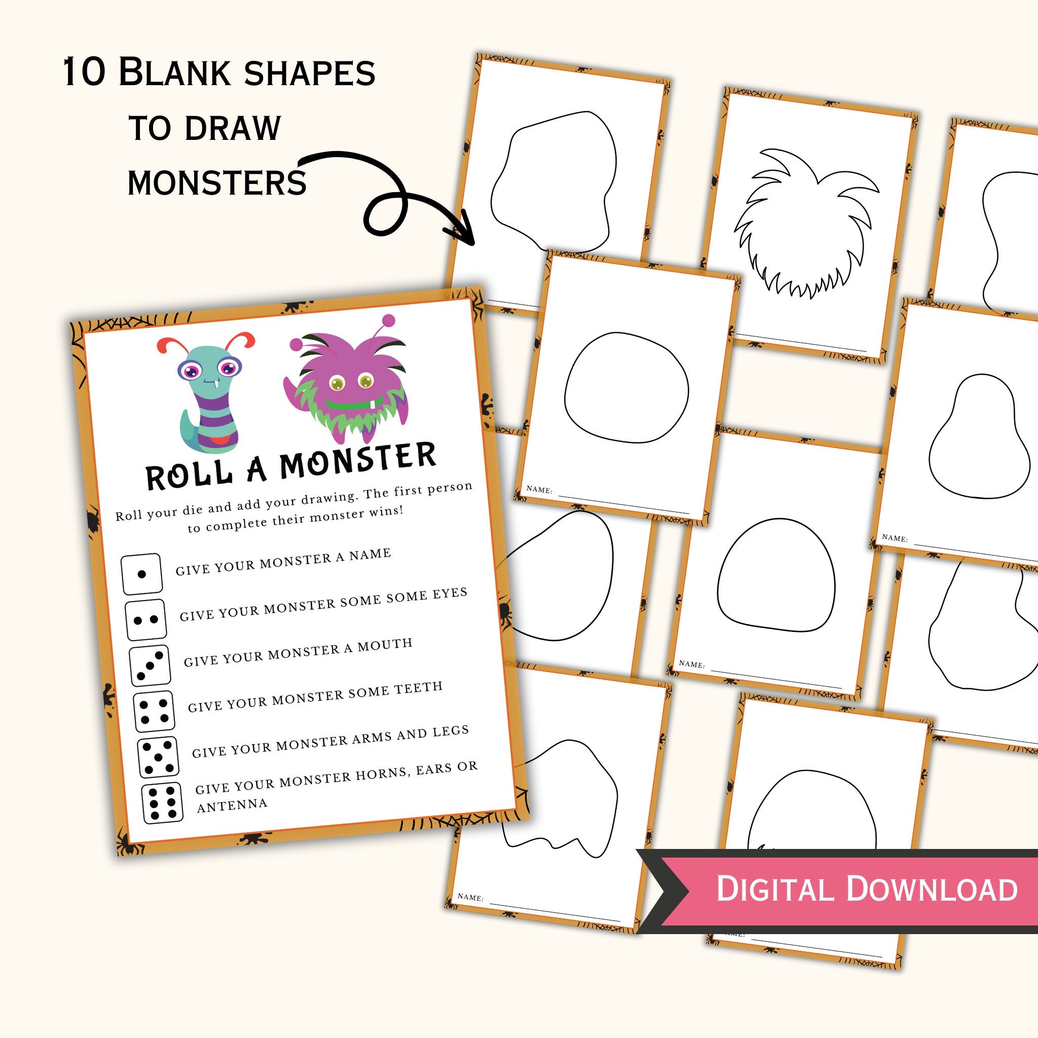 Halloween Roll a Monster Game