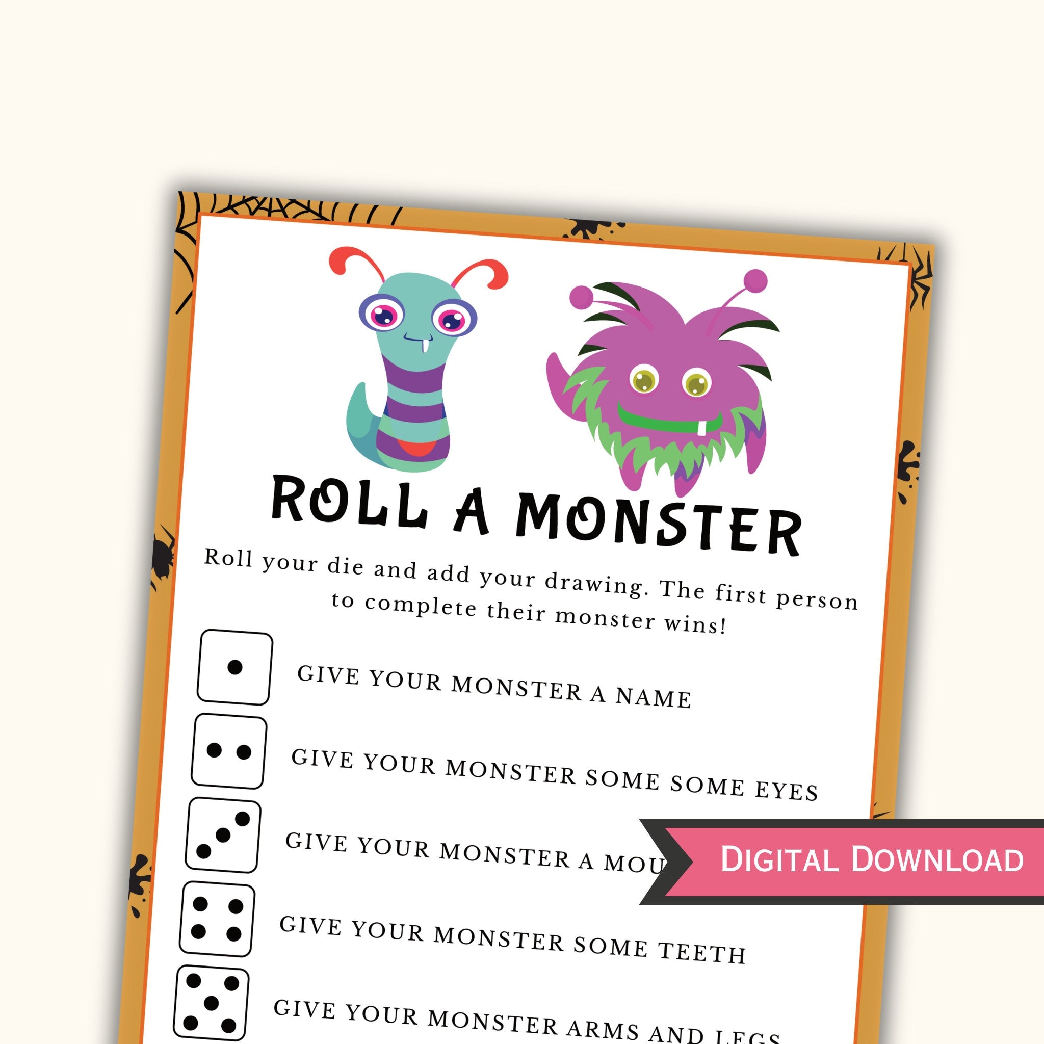 Halloween Roll a Monster Game