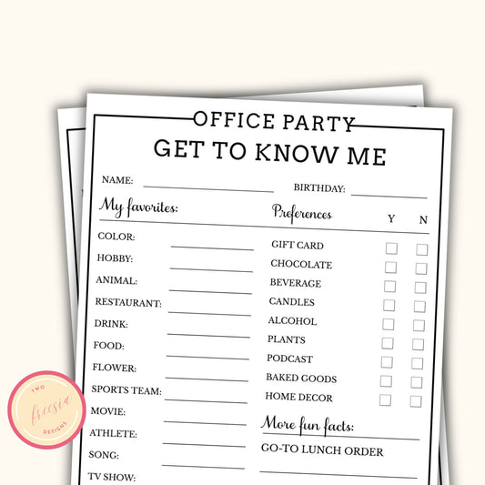 Get to Know Me - Office Party Game