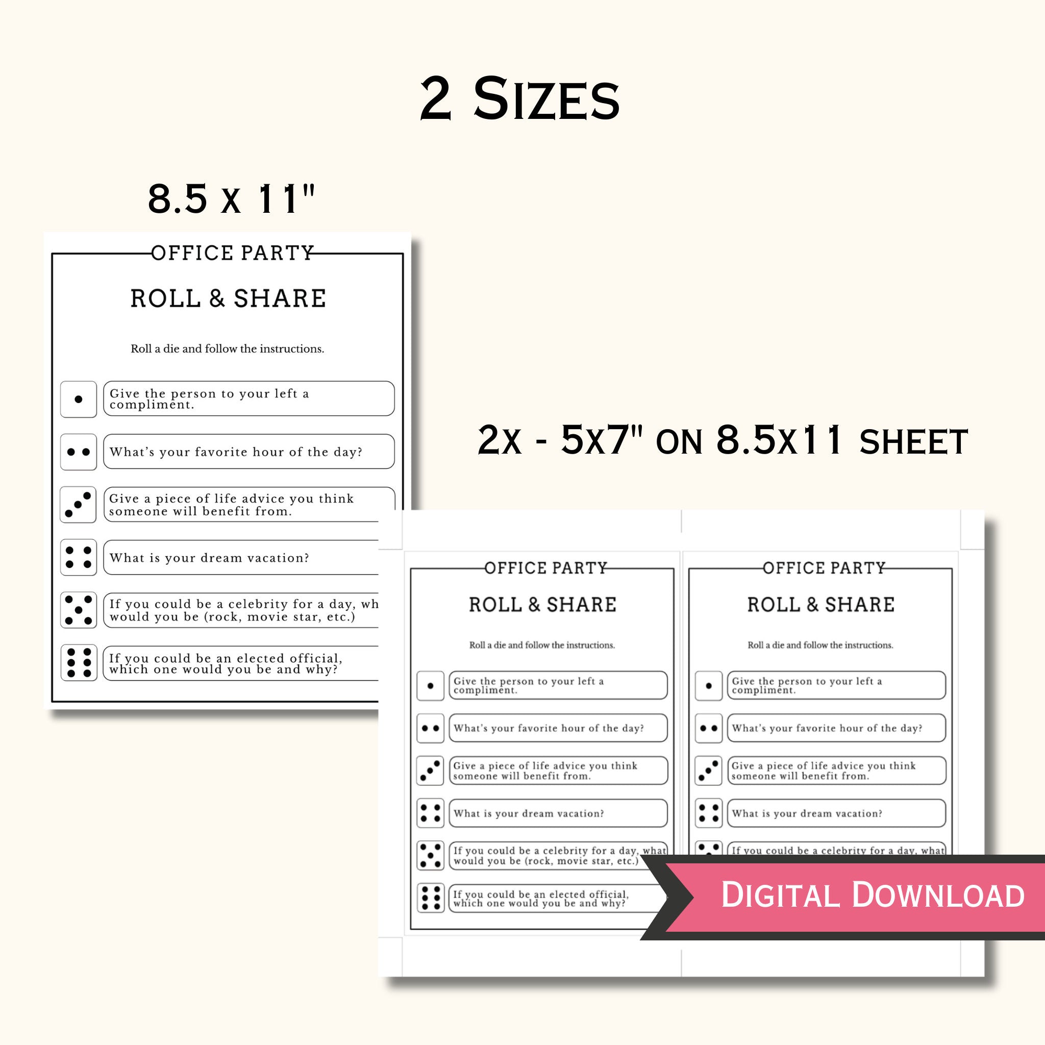 Office Party Roll & Share Dice Game