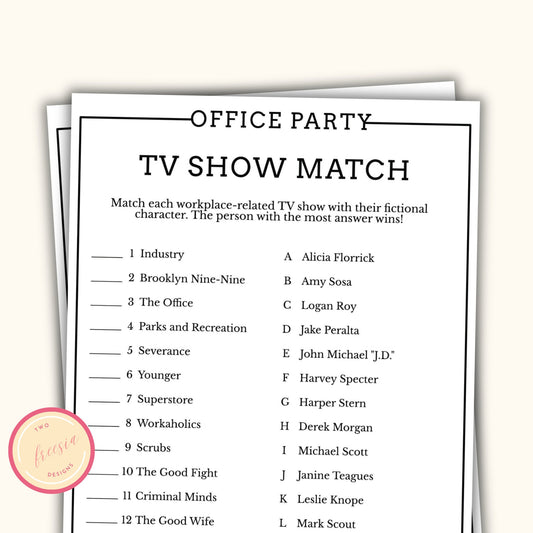 Office Party TV Show Match Up Game