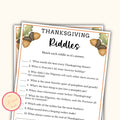 Thanksgiving Riddles Game