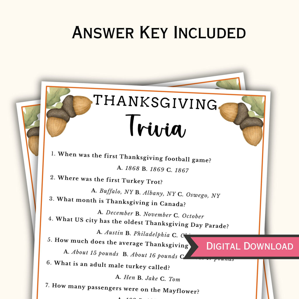 Thanksgiving Trivia Game