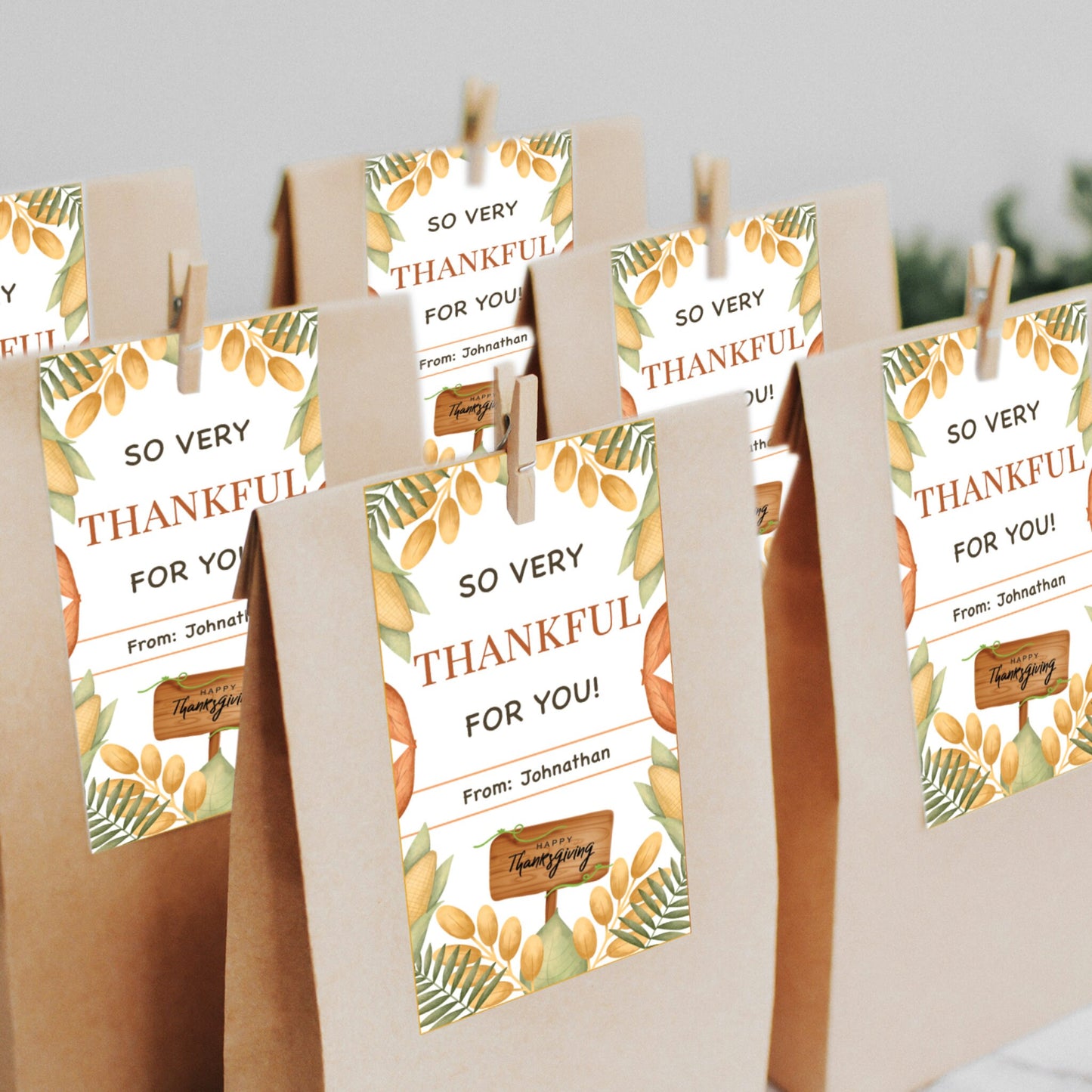 Thanksgiving Appreciation Tags - Editable Template