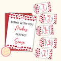 5 Senses Gift Tags & Card - Red Hearts