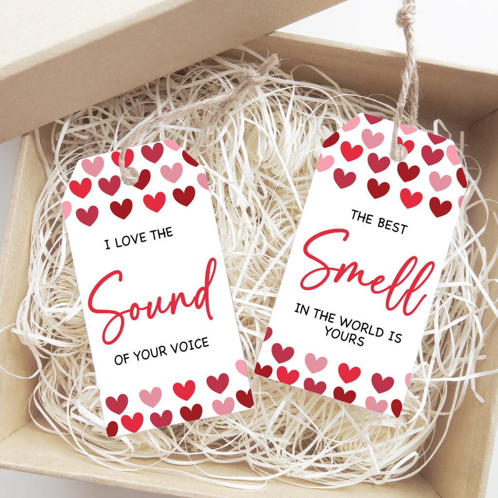 5 Senses Gift Tags & Card - Red Hearts