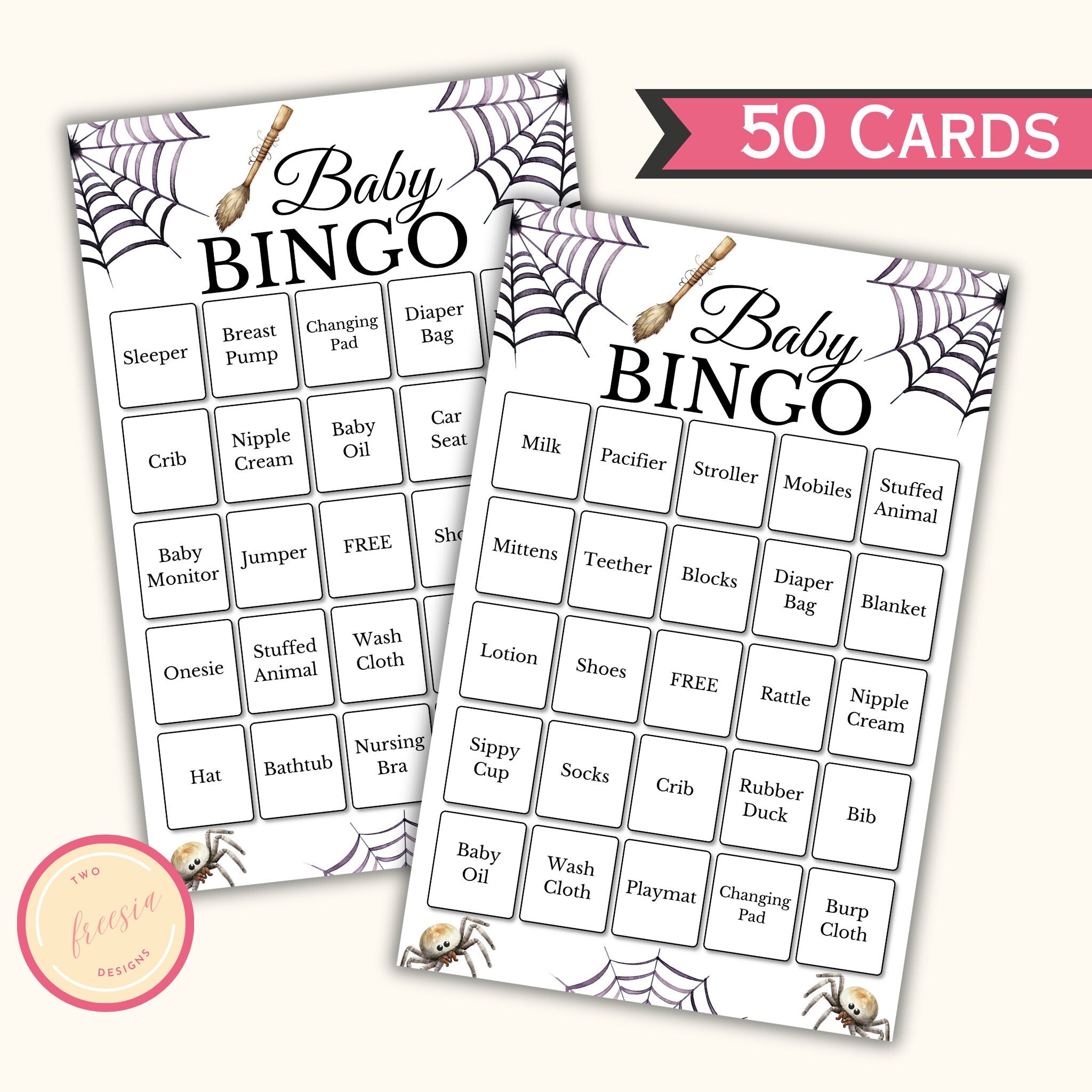 Halloween Baby Bingo - 50 Cards