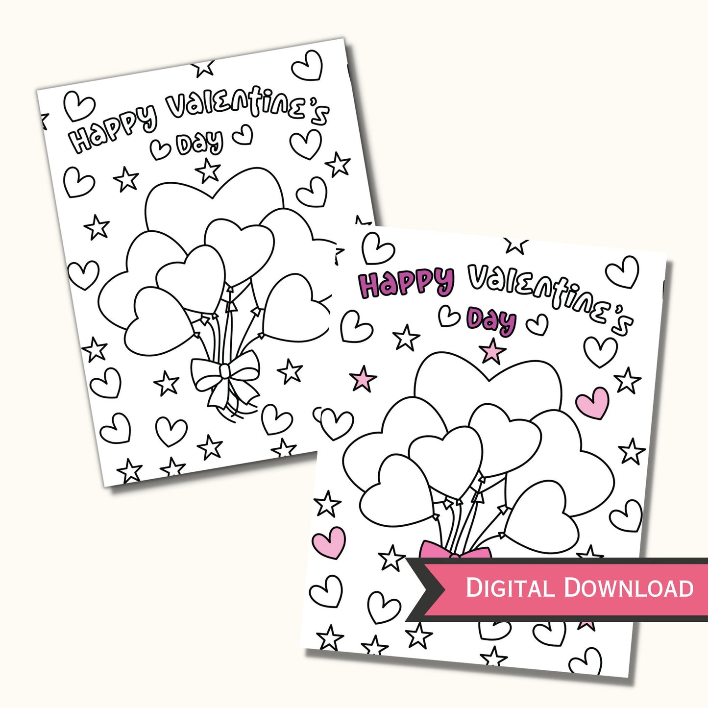 Valentine's Day Coloring Pages for Kids - (12 Pages)