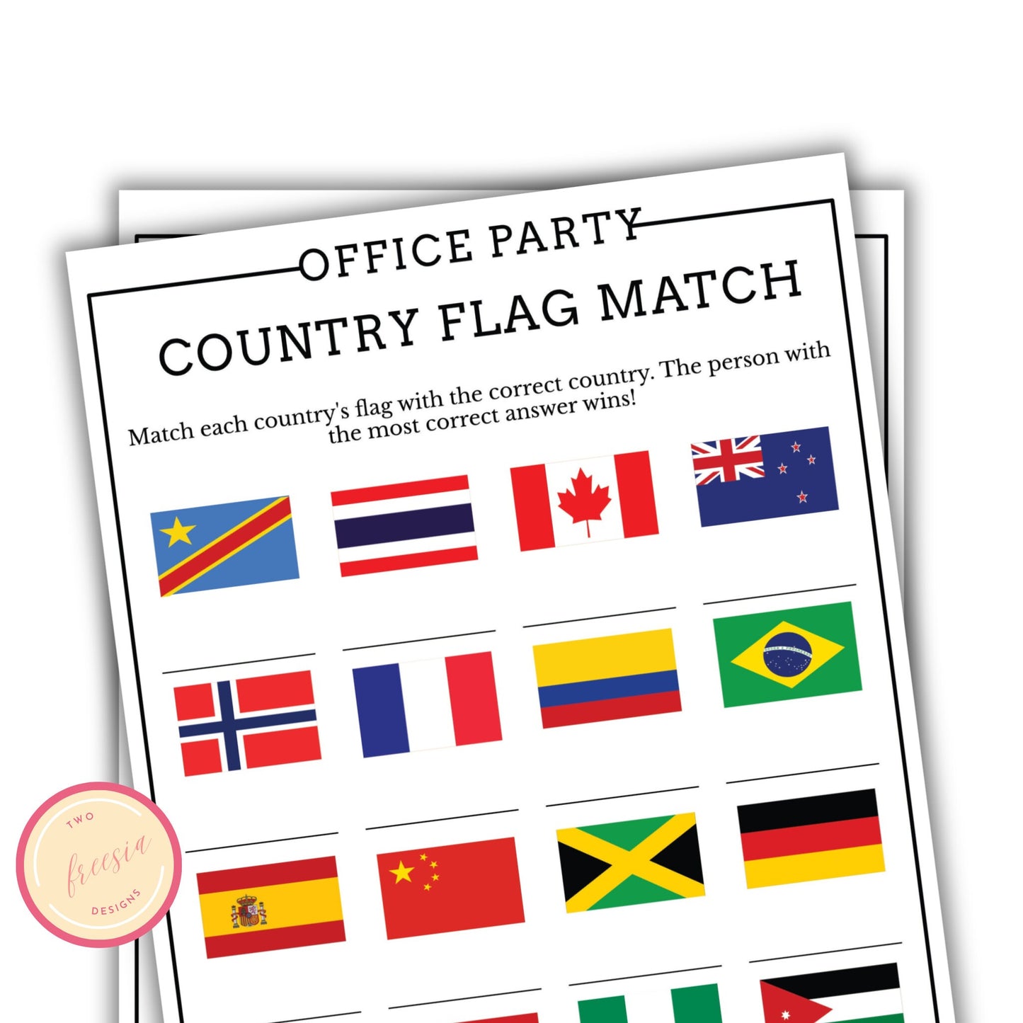 Office Party Country Match Up Game