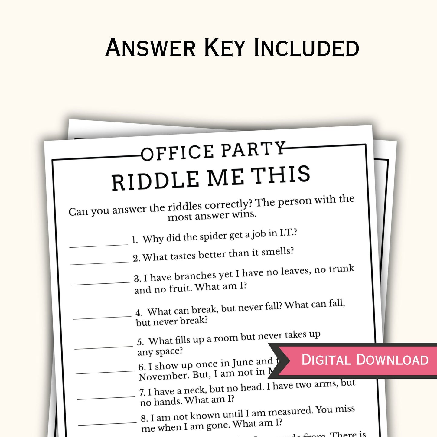 Office Party Riddles Game