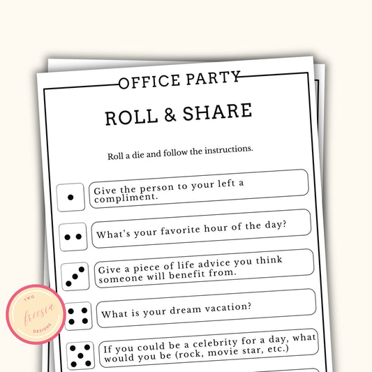 Office Party Roll & Share Dice Game