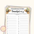 Thanksgiving Party Game - Thankful A-Z