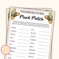 Thanksgiving Mind Match Game