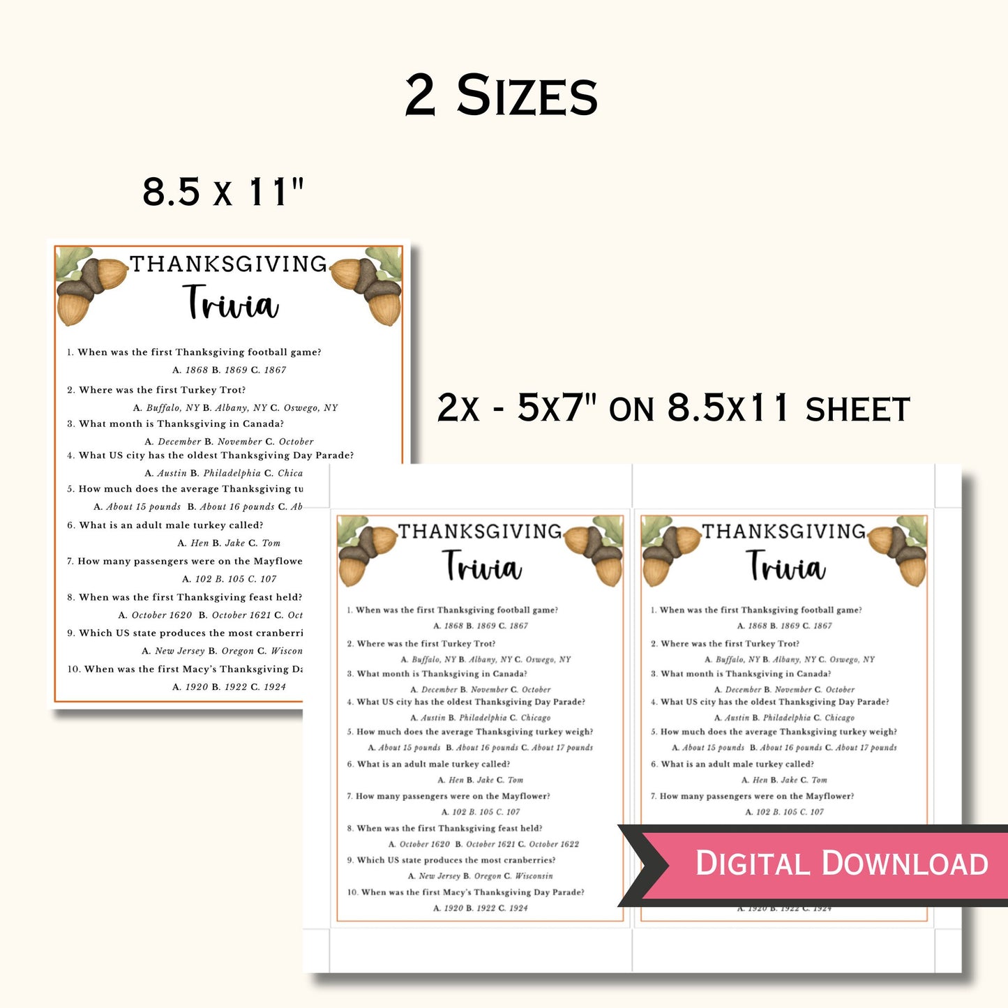 Thanksgiving Trivia Game