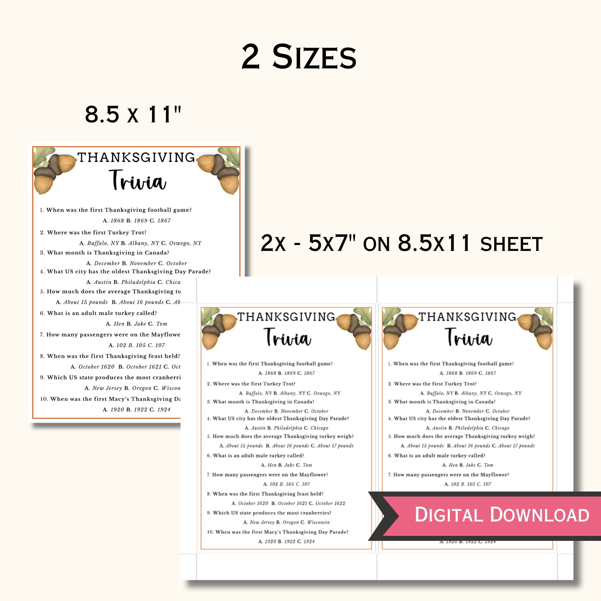 Thanksgiving Trivia Game