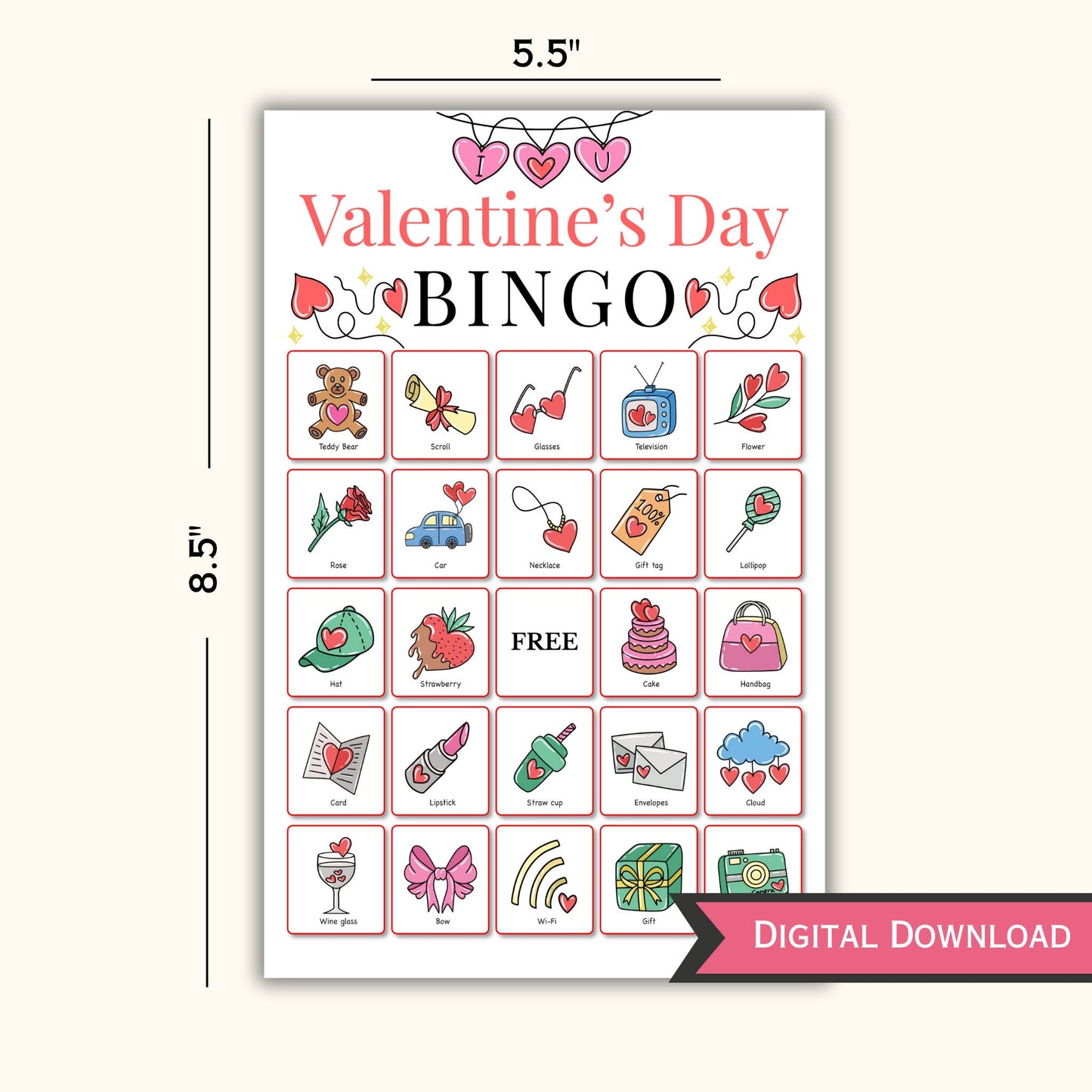 Valentine's Day Bingo - 30 Set