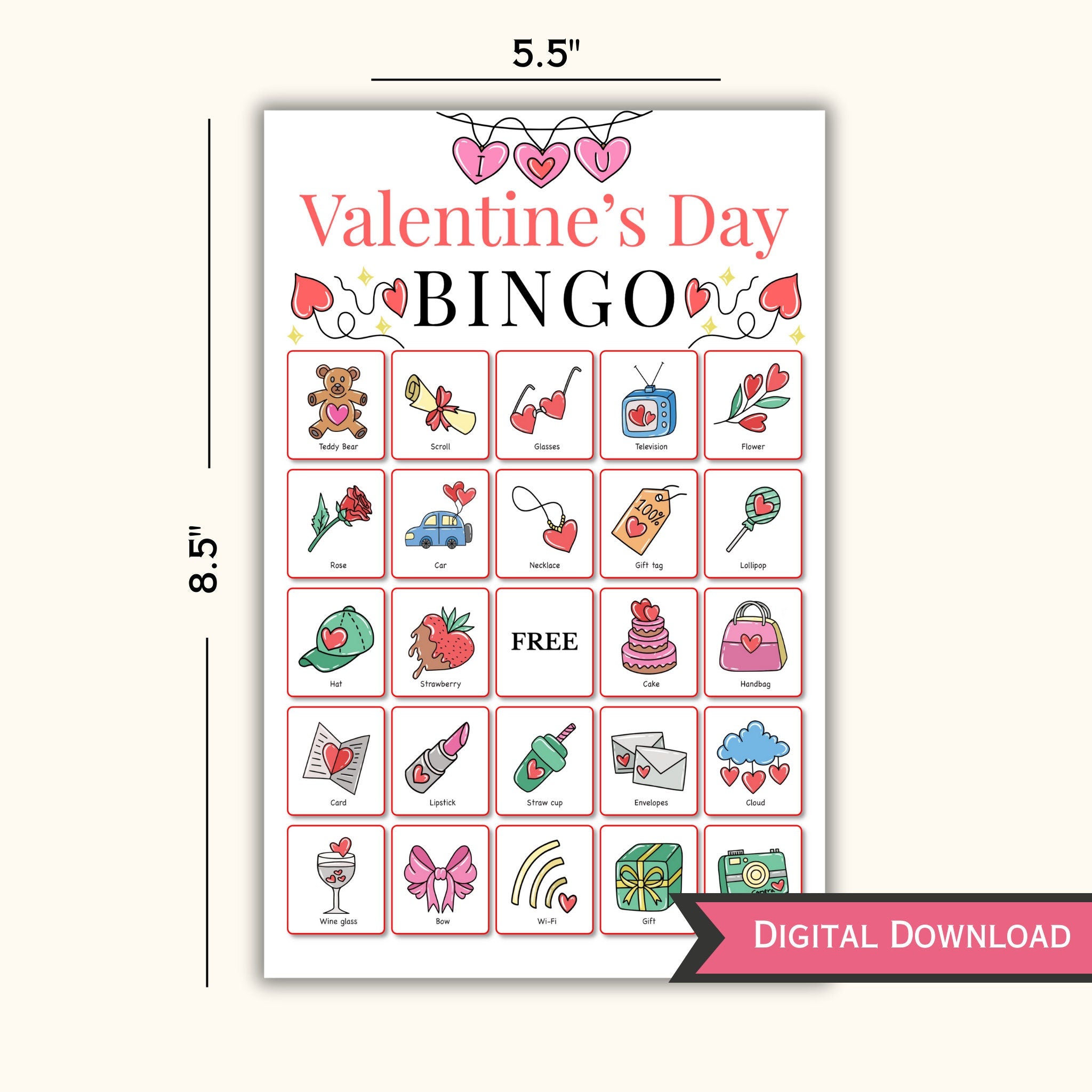 Valentine's Day Bingo - 30 Set