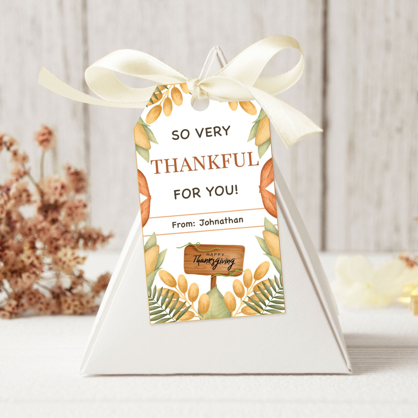 Thanksgiving Appreciation Tags - Editable Template