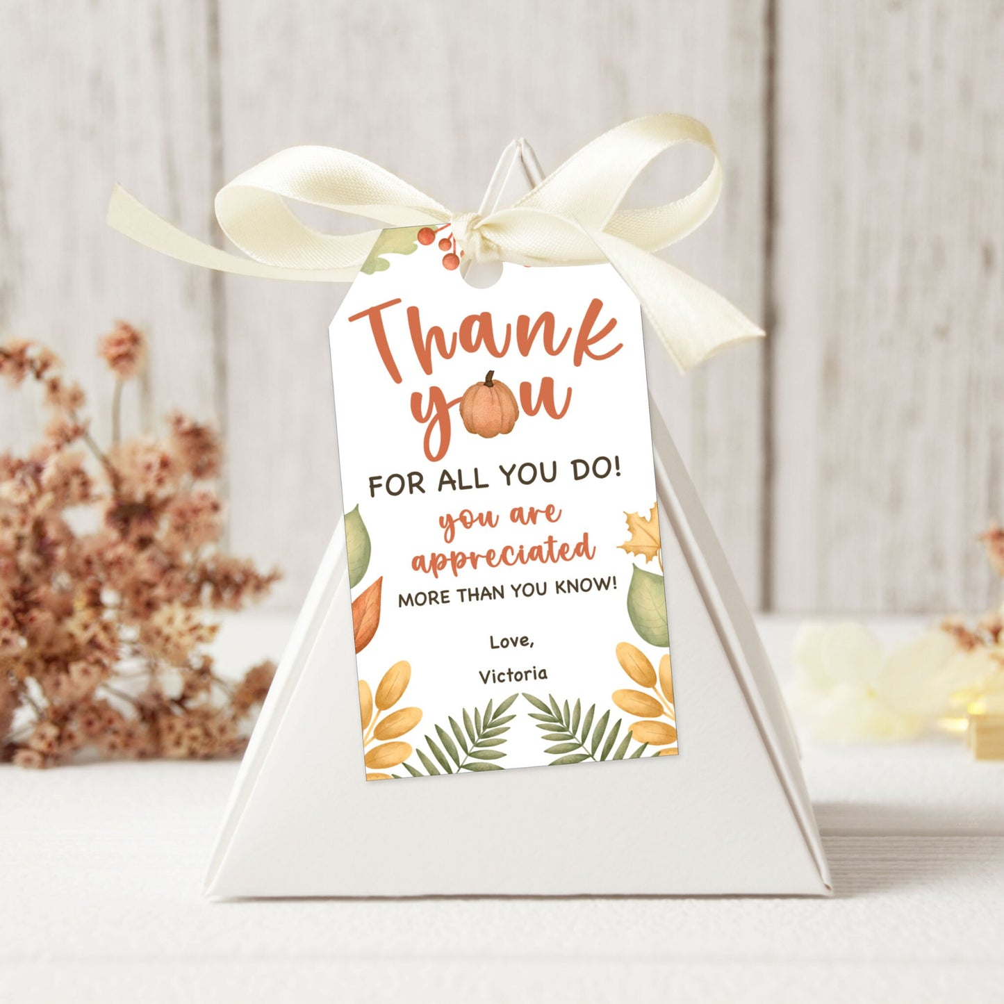 Fall Appreciation "Thank You" Tags - Editable Template