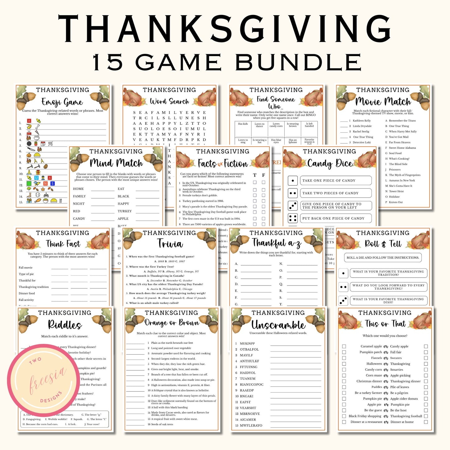 15 Thanksgiving Games