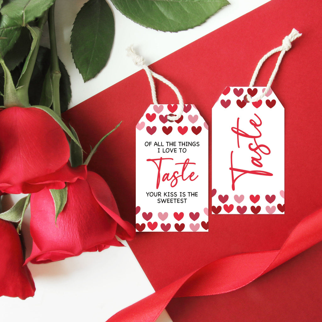 5 Senses Gift Tags & Card - Red Hearts