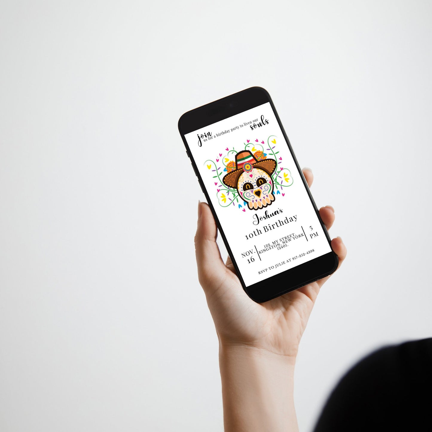 Day of the Dead Birthday Party Invitation - Editable Template