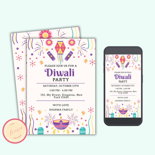 Editable Diwali Invitation Template