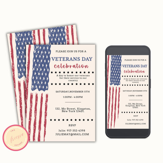 Editable Veterans Day Invitation Template