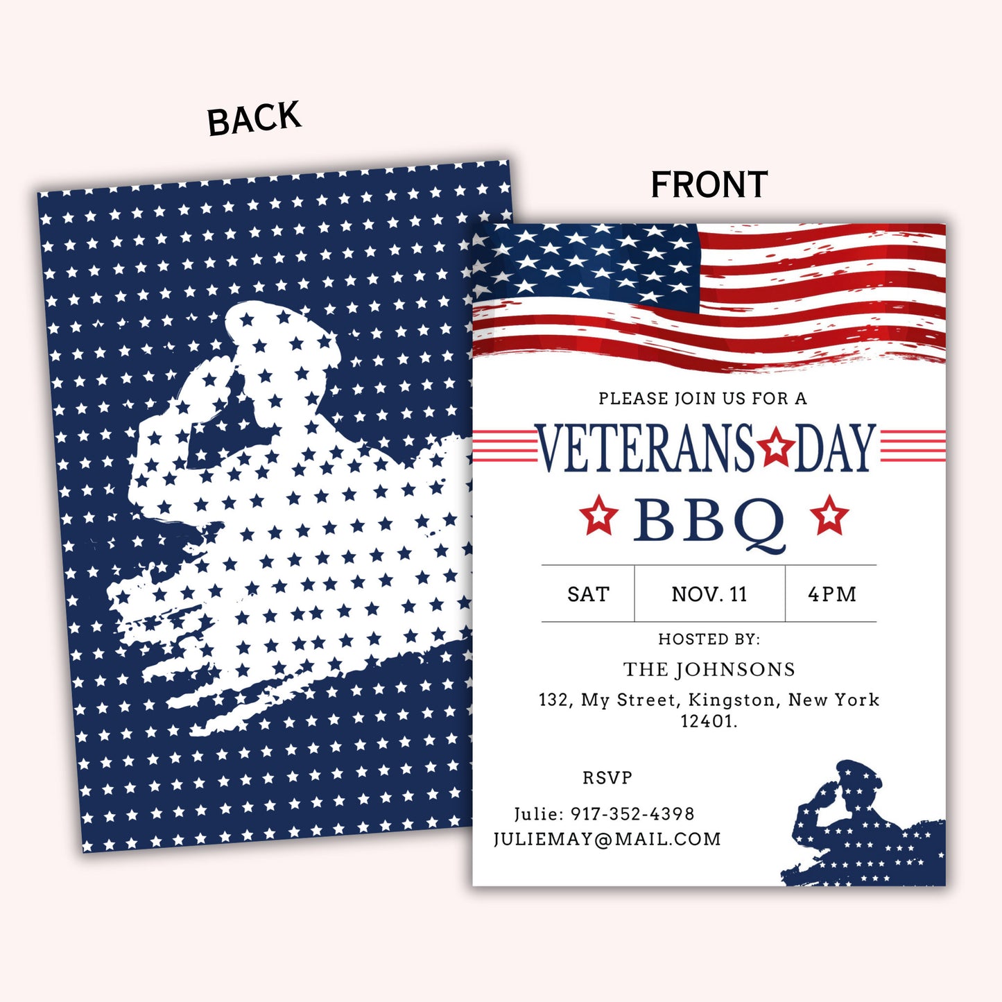 Editable Veterans Day BBQ Invitation